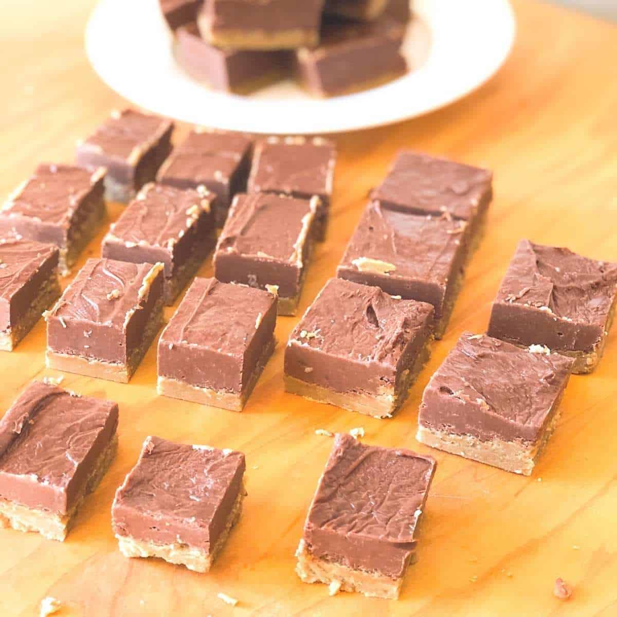 Dairy free fudge cut into pieces
