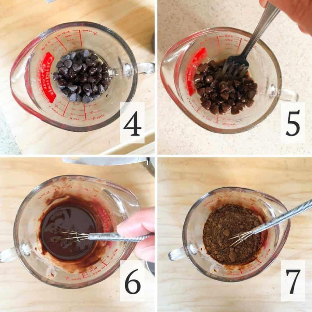 Steps 4-7 for making nut free chocolate spread