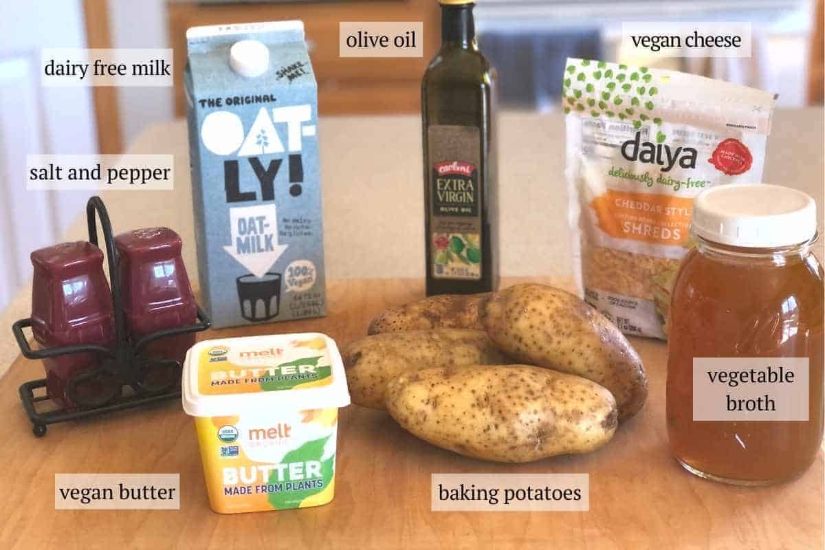 ingredients needed to make vegan twice baked potatoes