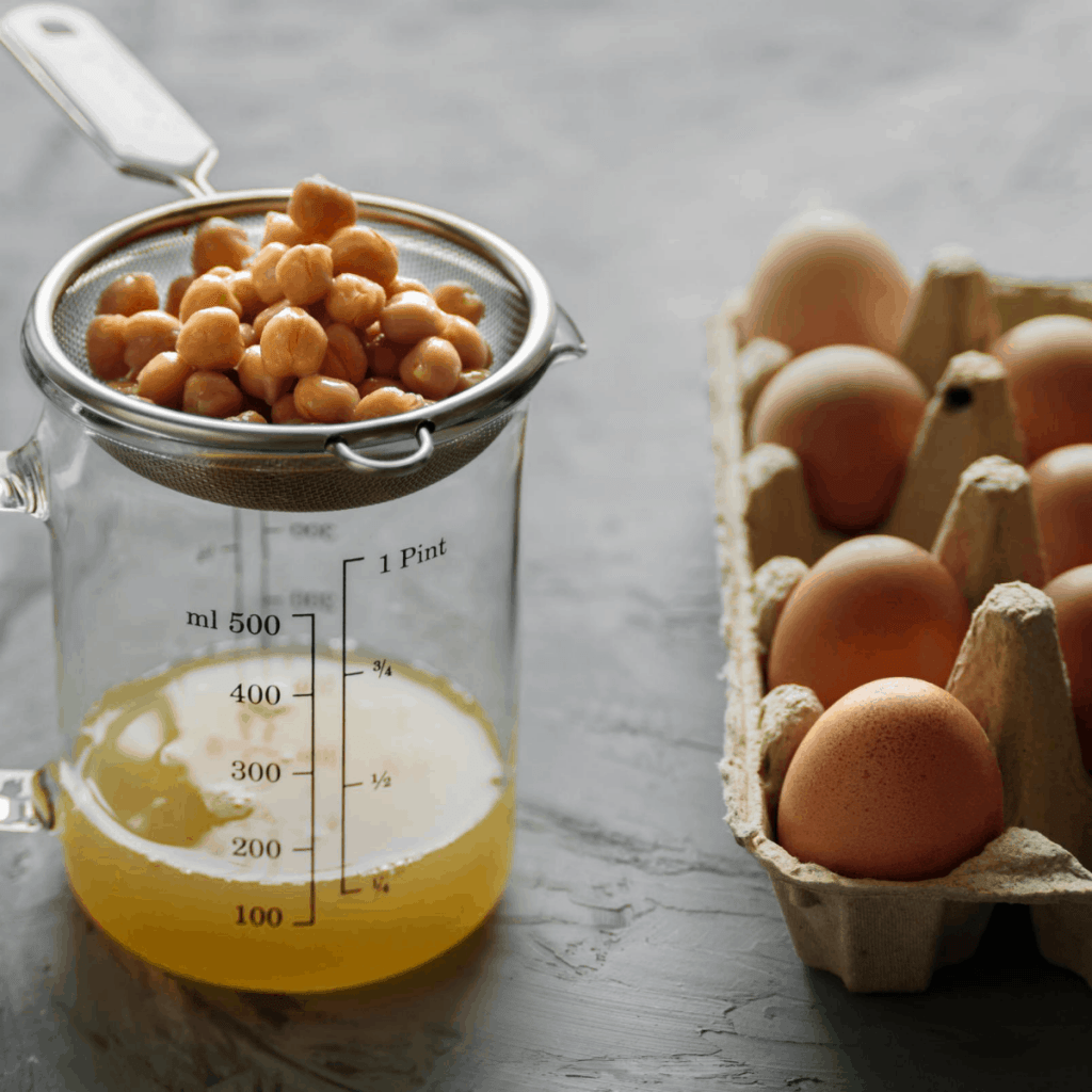 Garbanzo beans draining in a colander